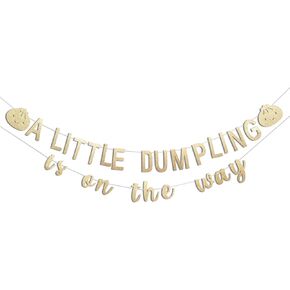 A Little Dumpling is On The Way Baby Shower Banner - Baby Shower Decorations, Gender Reveal Hanging Banner Sign Decor, Gender Reveal Decorations for Party Indoor Outdoor...