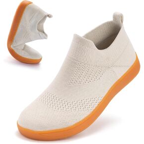 ZYEN Wide Toe Box Shoes Women Wide Width Sneakers Zero Drop Minimalist Barefoot Shoes Comfort Slip On Wide Running Walking Shoes