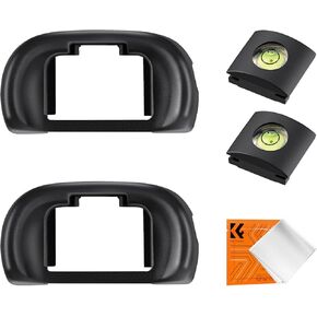 K&F Concept 2Pack Eyepiece Cover & Hot Shoe Cover Kit, Eyecup for Sony A7 A7S A7R A7M2 A7SM2 A7RM2 A7M3 A7RM3 A7RM4 A9 A9II A99M2 Camera, Viewfinder Protector Replace for Sony FDA-EP18 Eyecup
