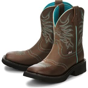 Justin Women's Mandra Chocolate Western Boot Broad Square Toe Chocolate 7.5 M US in Kuwait