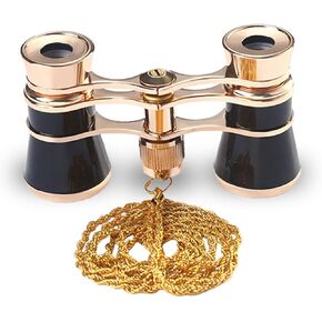 Opera Glasses Binoculars 3X25,Mini Binocular Compact Lightweight,with Chain for Adults Kids Women in Musical Concert (Red with Chain)