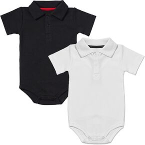 Jimonda Baby Boy Girl Collared Bodysuit,Polo Short Sleeve Romper, Pure Color Baby Clothes,Organic Cotton …