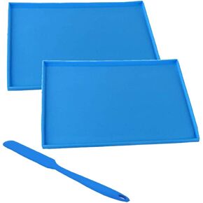 Silicone Cake Roll Maker,Silicone Baking Mat,Multipurpose Silicone Nonstick Pastry Mat, Swiss Roll Cake Mat Flexible Baking Tray Mold Baking-2pack(10''12'', Blue)