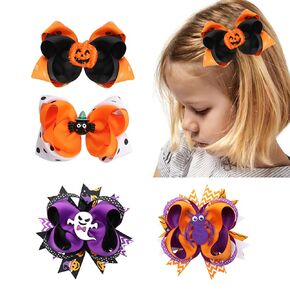 JIAHANG Christmas Hair Bow Clips, Festival Party Alligator Clips 4PCS with Polka Dots, Festival Accessories for Baby Infants Toddlers School Girls(Christmas 4pcs)