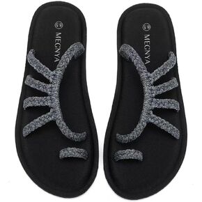 MEGNYA Yoga Mat Flip Flops for Women, Comfortable Foam Walking Sandals, Flexible and Lightweight Slippers for Beach/Holiday/Poolside/Outdoor Activities