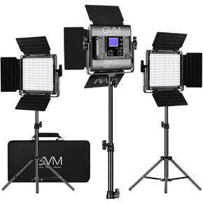 GVM 800D RGB Photography Lighting Kits with 3 Softboxes, 3 Packs Studio Lights with Bluetooth Control, YouTube Video Light with Upgrade18 Lighting Scenes, led Panel Lights for Video Recording