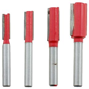 TAODAN 1/4 Inch Shank Double Edge Straight Router Bit Set Woodworking Router Carving Trimmer Bit 1/4 Inch 5/16 Inch 3/8 Inch 1/2 Inch Cutting Diameter for Wood MDF Laminate