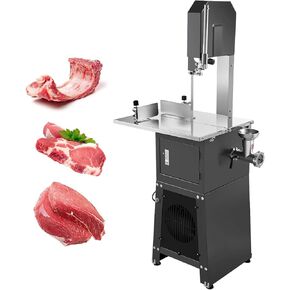 Commercial Electric Meat Bandsaw, 950W Bone Cutter with Sausage Stuffer, MAX Cutting Thickness 9.5", Butcher Saw Cutter for Frozen Meat, Rib, Pork, Beef, and Poultry