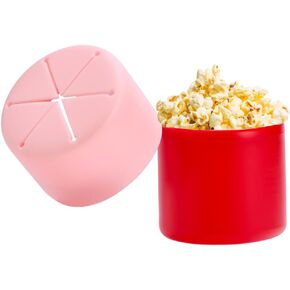 Pickcup | Toddler Snack Cups, No Spill Snack Container for Kids, Food Grade Silicone BPA Free, Dishwasher Safe, 9 Ounce (Red)