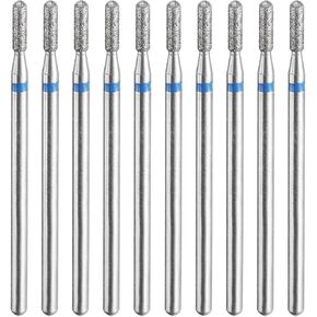 HARFINGTON 10pcs 200-230 Grits Diamond Grinding Bit 4mm Cylindrical Ball Head 2.35mm Shank 12mm Length Stone Sanding Drill Bits Rotary Tool for Ceramic Glass Grinding, Polishing