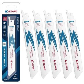 EZARC 25 Pack Bi-Metal Cobalt Reciprocating Saw Blades for Heavy Metal Cutting Sabre Saw Blades 9-Inch 14TPI R922PM