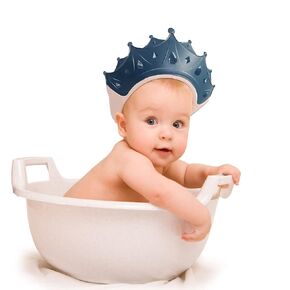 Baby Bath Cap Baby Shower Cap Waterproof Shampoo Hat for Children Toddler Girls Boys Protect ears eyes. Adjustable Silicone Baby Bathing Crown