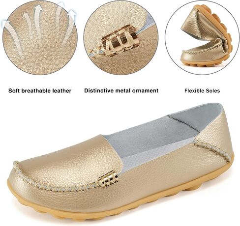 Alicegana Loafers for Women Casual Shoes: Comfortable Slip on Penny Loafers | Dressy Flats Moccasins with Memory Foam Insole & Non Slip Sole for Walking Driving Shopping Working in Saudi Arabia