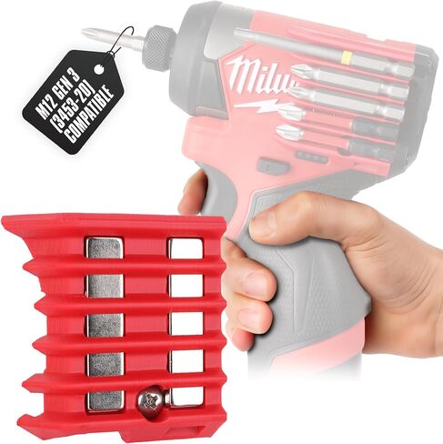 حامل مثقاب مغناطيسي RageCraft فقط للجيل 3 Milwaukee M12 Gen 3 Impact Driver (3453-20) | منظم رؤوس المثقاب، مثالي للكهربائيين والبناء والمشروعات اليدوية | الجانب الأيمن in Saudi Arabia