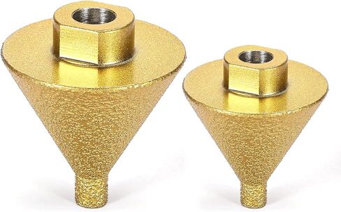 2Pcs Diamond Beveling Chamfer Bit for Angle Grinders, Countersink Drill Bit, Punching Expanding Drill Bit for Tile Ceramic Beveling Holes Trimming, for M10 Thread Adapter (50mm +38mm Bit) in Saudi Arabia