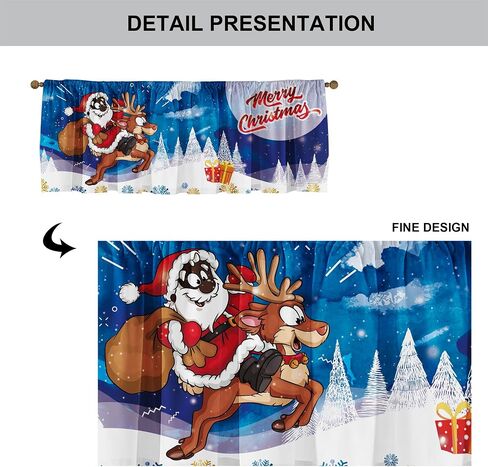 SUNWISHA Christmas Window Curtain Valances Decoration,Suitable for Living Rooms, Bedrooms, 52x18inch for Valance Kitchen Red in Saudi Arabia