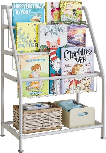 aboxoo Kids Bookshelf Toddler Freestanding for Children Room 18 inches Small Toddler Bookcase Toy Organizer White Stable Bookcase Bookstore Library Book Unit Storage for Small Place in Saudi Arabia