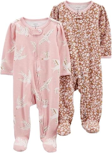 Carter's Girls' 1-Piece 100% Snug Fit Footie Sleeper PJs in Saudi Arabia