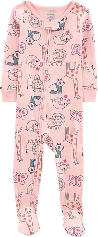 Carter's Girls' 1-Piece 100% Snug Fit Footie Sleeper PJs in Saudi Arabia