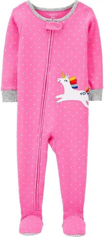 Carter's Girls' 1-Piece 100% Snug Fit Footie Sleeper PJs in Saudi Arabia