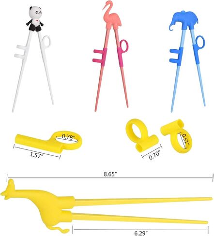 Training Chopsticks, Cute Animal Shape Easy to Use Learning Chopsticks for Kids With attachable for Right or Left Handed Child Adults Beginners (4 pack) in Saudi Arabia