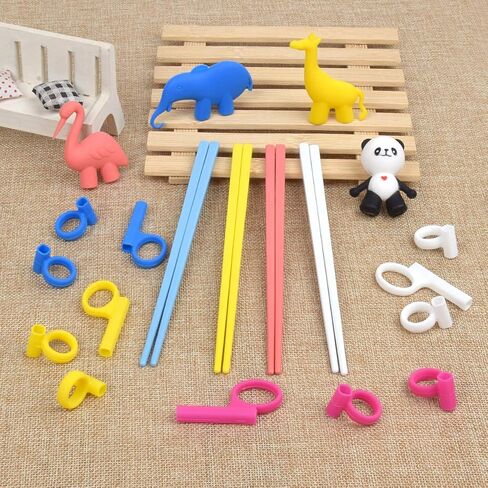 Training Chopsticks, Cute Animal Shape Easy to Use Learning Chopsticks for Kids With attachable for Right or Left Handed Child Adults Beginners (4 pack) in Saudi Arabia