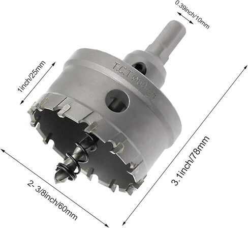 Hordion 1 3/8inch/35mm Carbide Hole Saw Cutter Drill Bit Tooth Tipped TCT Hole Cutter for Stainless Steel Sheet Metal Sheet Plastic FRP Board in Kuwait