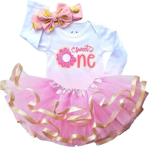 Luke and Lulu 1st First Birthday Baby Girl Tutu Outfit - Sweet One - Donut Birthday Party in Saudi Arabia