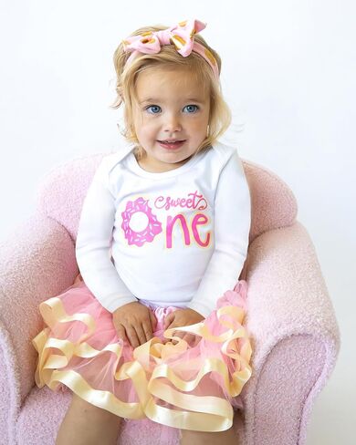 Luke and Lulu 1st First Birthday Baby Girl Tutu Outfit - Sweet One - Donut Birthday Party in Saudi Arabia