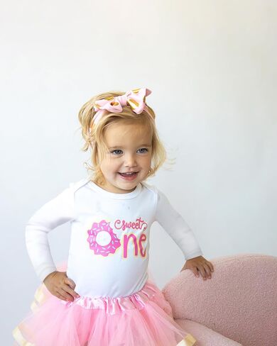 Luke and Lulu 1st First Birthday Baby Girl Tutu Outfit - Sweet One - Donut Birthday Party in Saudi Arabia