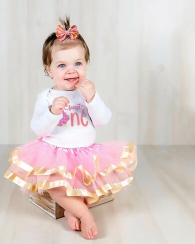 Luke and Lulu 1st First Birthday Baby Girl Tutu Outfit - Sweet One - Donut Birthday Party in Saudi Arabia