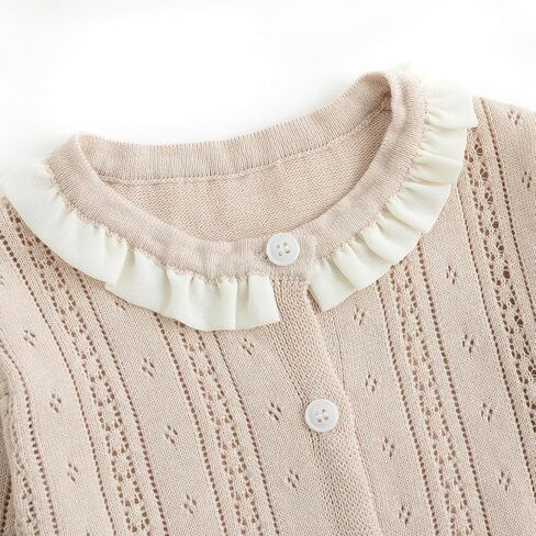 Curipeer Baby Girl Long Cardigan Dress Sweater Cream Button Down Toddler Girl Knitted Outfits in Saudi Arabia