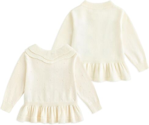 Curipeer Baby Girl Long Cardigan Dress Sweater Cream Button Down Toddler Girl Knitted Outfits in Saudi Arabia