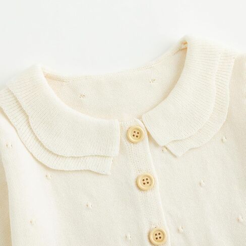 Curipeer Baby Girl Long Cardigan Dress Sweater Cream Button Down Toddler Girl Knitted Outfits in Saudi Arabia