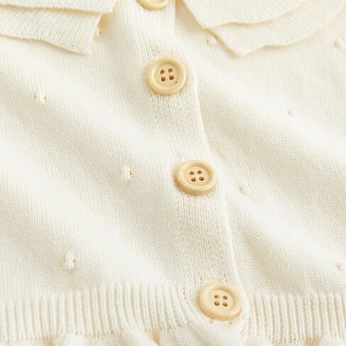 Curipeer Baby Girl Long Cardigan Dress Sweater Cream Button Down Toddler Girl Knitted Outfits in Saudi Arabia