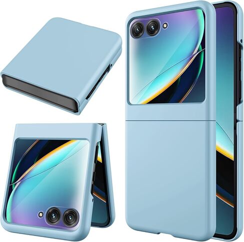 حافظة مع مشبك لهاتف Motorola RAZR 2024 [واقي شاشة مدمج]، غطاء واقٍ سهل التركيب مع مجموعة حامل حزام دوار ومسند مدمج لهاتف Moto RAZR 2024 (أسود + مشبك حزام) in Kuwait