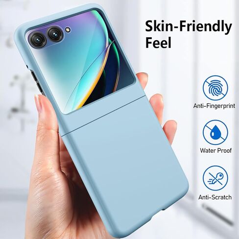 حافظة مع مشبك لهاتف Motorola RAZR 2024 [واقي شاشة مدمج]، غطاء واقٍ سهل التركيب مع مجموعة حامل حزام دوار ومسند مدمج لهاتف Moto RAZR 2024 (أسود + مشبك حزام) in Kuwait