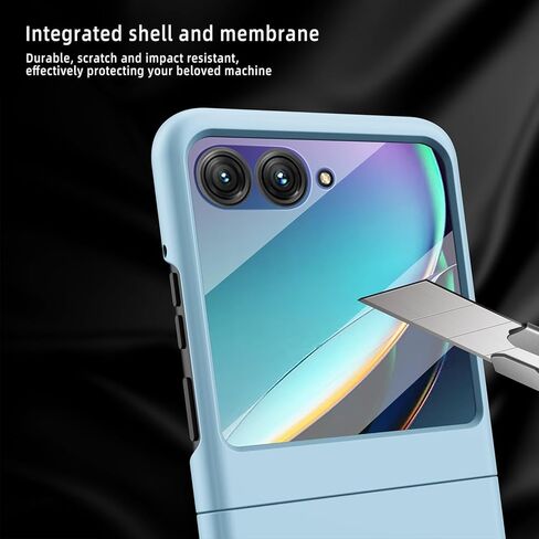 حافظة مع مشبك لهاتف Motorola RAZR 2024 [واقي شاشة مدمج]، غطاء واقٍ سهل التركيب مع مجموعة حامل حزام دوار ومسند مدمج لهاتف Moto RAZR 2024 (أسود + مشبك حزام) in Kuwait