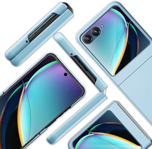 حافظة مع مشبك لهاتف Motorola RAZR 2024 [واقي شاشة مدمج]، غطاء واقٍ سهل التركيب مع مجموعة حامل حزام دوار ومسند مدمج لهاتف Moto RAZR 2024 (أسود + مشبك حزام) in Kuwait