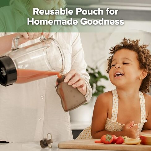 haakaa Silicone Yummy Pouch, Reusable Squeeze Baby Food Pouch Refillable, Soft Reusable Food Pouch for Baby Purees, Portable Food Storage Bag Pocket Great for Soft Foods and Liquids, 4oz, 1 Pack,6m+ in Saudi Arabia