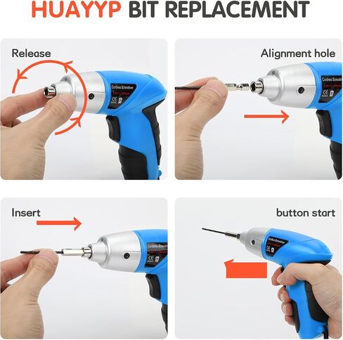 Electric screwdriver cordless HUAYYP with LED Lights 46 Pcs Set.3.6V Blue USB Cordless Small Power Screwdriver Set. Cordless Screwdriver and Cordless Screwdriver Set with Screwdriver Bits. in Saudi Arabia