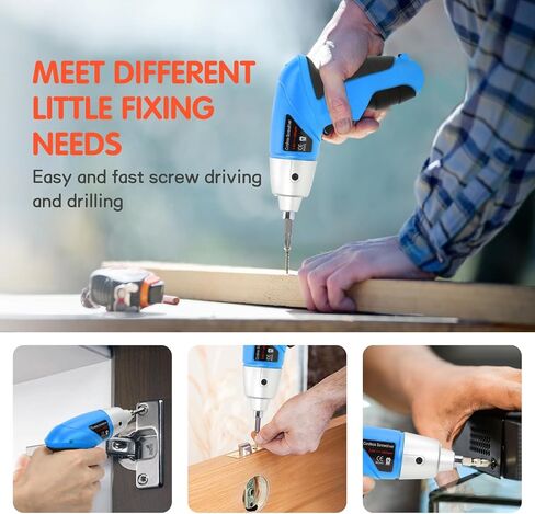 Electric screwdriver cordless HUAYYP with LED Lights 46 Pcs Set.3.6V Blue USB Cordless Small Power Screwdriver Set. Cordless Screwdriver and Cordless Screwdriver Set with Screwdriver Bits. in Saudi Arabia