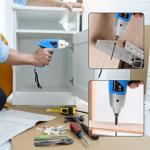 Electric screwdriver cordless HUAYYP with LED Lights 46 Pcs Set.3.6V Blue USB Cordless Small Power Screwdriver Set. Cordless Screwdriver and Cordless Screwdriver Set with Screwdriver Bits. in Saudi Arabia