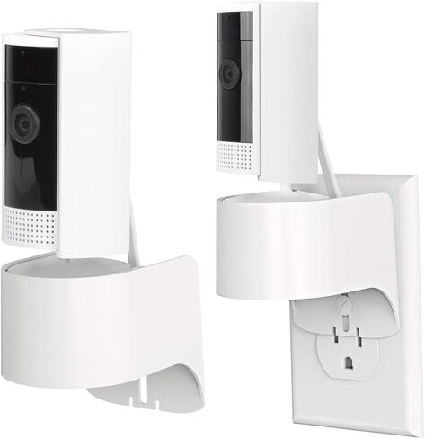 Outlet Mount for Ring Indoor Cam (2nd Gen and 1nd Gen), 1 Pack Plug-in Wall Mount Stand with Power Plug, 360 Degree Swivel and Space Saving Design (Ring Camera are Not Included) in Saudi Arabia