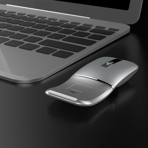 Wireless Bluetooth Mouse Mute Arc Mouse for Laptop,Bluetooth/2.4GHz Dual-Mode Rechargeable Mice,Rotating Ultra Thin for Desktop PC MacBook Pro Chromebook Lenovo Device Travel in Saudi Arabia