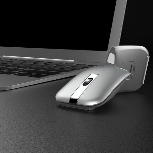 Wireless Bluetooth Mouse Mute Arc Mouse for Laptop,Bluetooth/2.4GHz Dual-Mode Rechargeable Mice,Rotating Ultra Thin for Desktop PC MacBook Pro Chromebook Lenovo Device Travel in Saudi Arabia