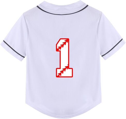 تي شيرت Mowbeat Baby Baseball Jersey لعمر سنة واحدة لحفلات أعياد الميلاد بأكمام قصيرة وأزرار تي شيرت للأطفال الرضع الأول هدية in Saudi Arabia