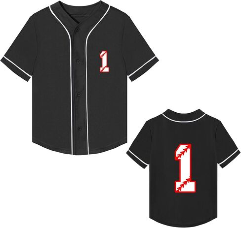 تي شيرت Mowbeat Baby Baseball Jersey لعمر سنة واحدة لحفلات أعياد الميلاد بأكمام قصيرة وأزرار تي شيرت للأطفال الرضع الأول هدية in Saudi Arabia
