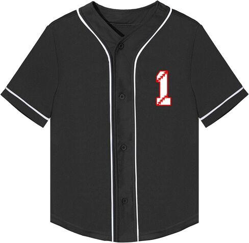 تي شيرت Mowbeat Baby Baseball Jersey لعمر سنة واحدة لحفلات أعياد الميلاد بأكمام قصيرة وأزرار تي شيرت للأطفال الرضع الأول هدية in Saudi Arabia