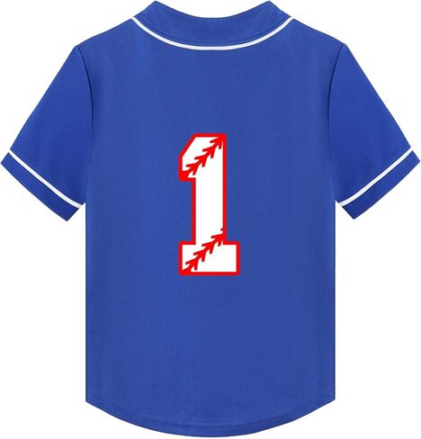 تي شيرت Mowbeat Baby Baseball Jersey لعمر سنة واحدة لحفلات أعياد الميلاد بأكمام قصيرة وأزرار تي شيرت للأطفال الرضع الأول هدية in Saudi Arabia